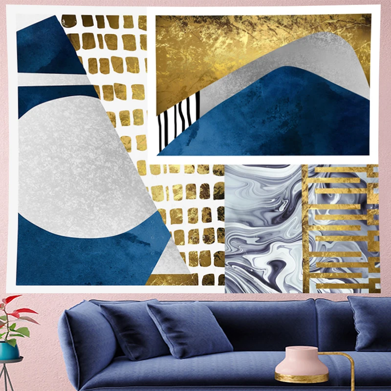 Fashion Geometric stripe abstract wall hanging structure yellow Tapestries hippie Psychedelic Wall carpet Hanging Home Decor