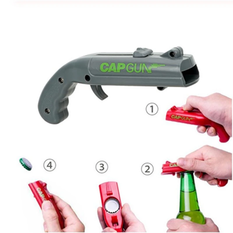 

Portable Creative Beer Opener Cap Gun Bottle Opener Beer Bottles Open Cap Gun Drink Opening Shooter Bar Outdoor Celebration Tool
