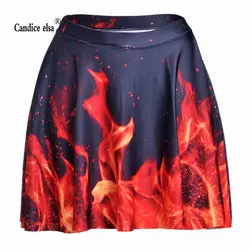 Candice Эльза женские юбки цифровая печать оптом пламя плиссированная юбка Skt1134