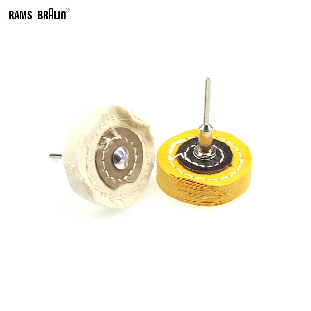 

1 piece 2" 3mm Shaft Mounted Sewn Buffing Wheel Hard Cloth Polishing Wheel