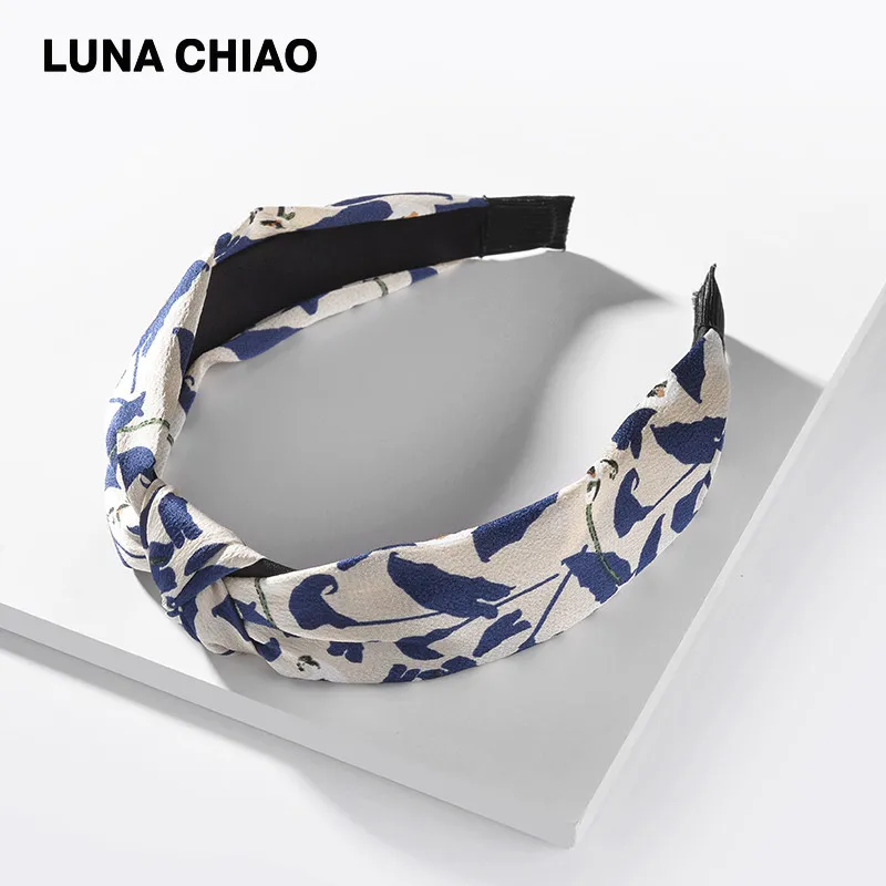 LUNA CHIAO, женские модные аксессуары для волос, ткань, дикие цветы, печатные повязки для волос, тропический стиль, повязки с узлом для женщин - Цвет: picture color