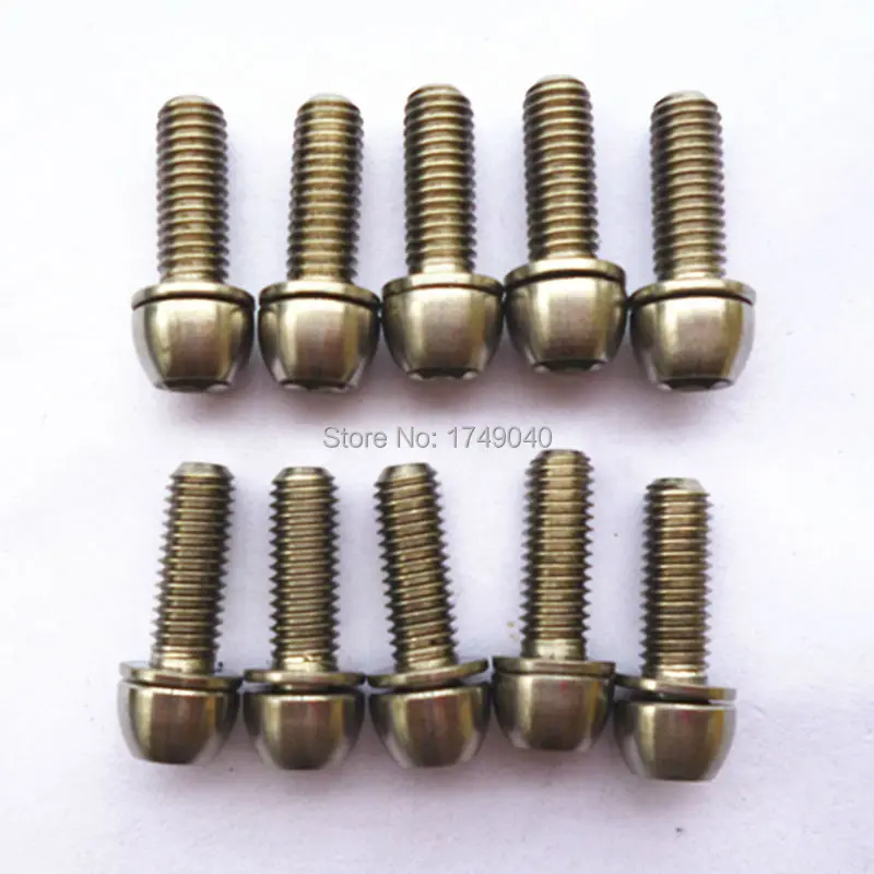 10pcs titanium alloy Bolt Screw M6 X 18mm Tapered Conical Head For Bicycle Handlebar,Brake Seat,XT  SLX Teeth Disc Crankset