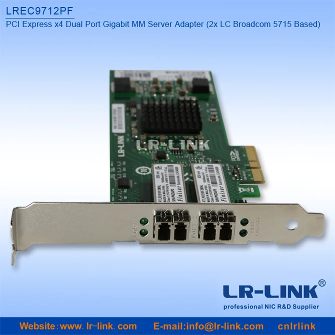 LR-LINK 9712PF Gigabit Ethernet двухпортовый сетевой карты 1000MBase-SX PCI-Express волоконно-оптический серверный адаптер Broadcom BCM5715