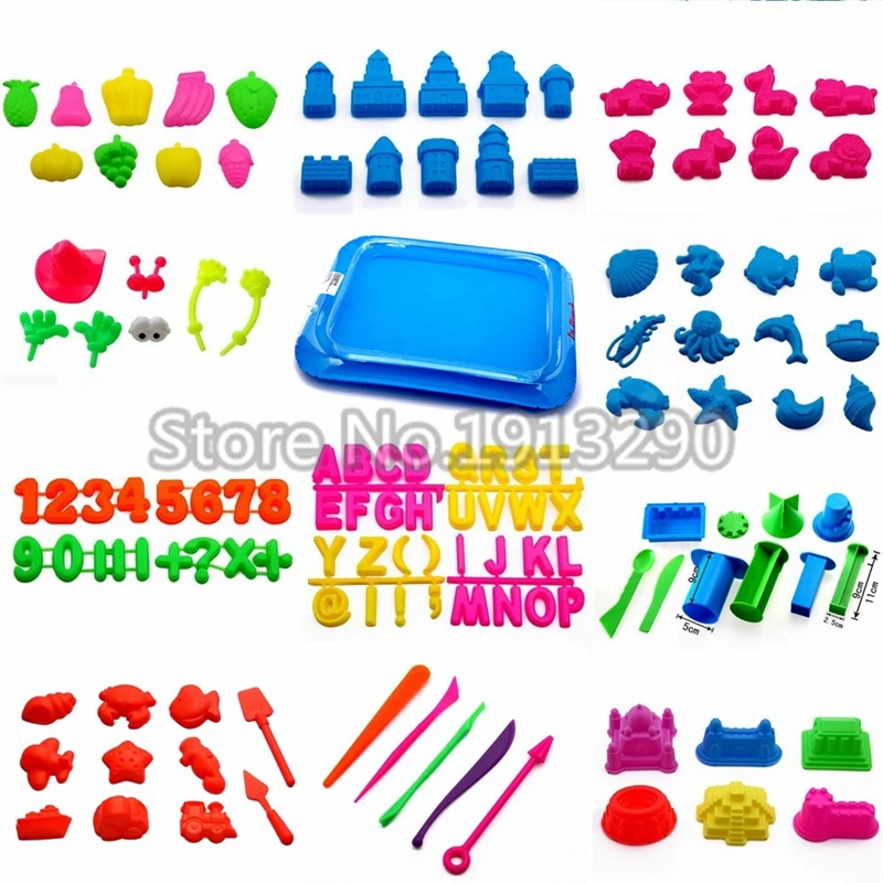 スライム型ツール砂トレイプレイ生地粘土 Playdough ポリマークレイビーチビルディング城模型キッズおもちゃのための砂 Build Castle Sand Traytoy Model Aliexpress