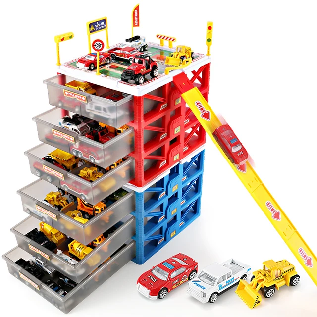 Mini Parking Lot Car Toy Drawer Kids Toys Storage Box Case Model Mini Parking Lot Car Toy Drawer Kids Toys Storage Box Case Model Carport Garage Kid Educational