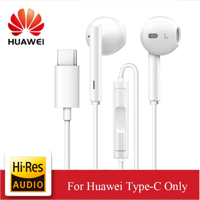 Оригинальные наушники HUAWEI CM33 usb type-C в ухо Hearphone гарнитура микрофон громкость HUAWEI mate 10pro 20 X RS P20 Pro Note 10 - Цвет: CM33-Without package