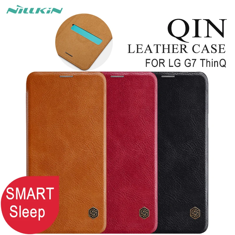 

Smart Case For LG G7 ThinQ Nillkin Qin Series Flip Cover PU Leather Case For LG G7+ Smart wake up sleep cases 6.1 inch