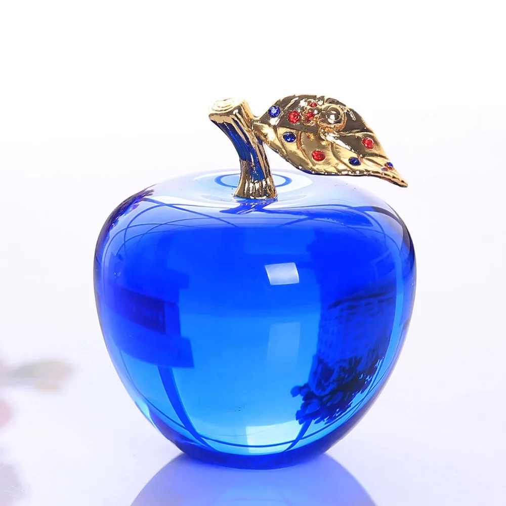 80MM Crystal Apple Paperweight Wedding Decoration Crystal Ball Craft Home Decoration