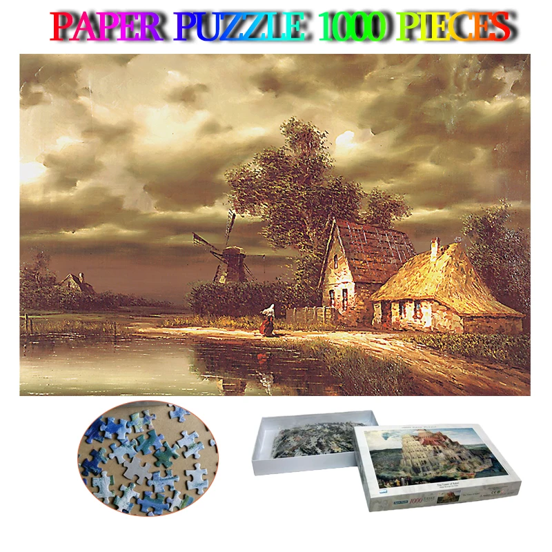 

Lakeside 1000 Pieces Puzzle Paper DIY Adults Jigsaw Puzzles Landscape Puzzle 1000 for Kids Education Toys Home Decoration Gift