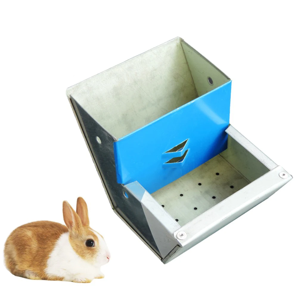 Rabbit Thicker Feed Trough 2Pcs Rabbit Cage Zinc Plating Food Bowl