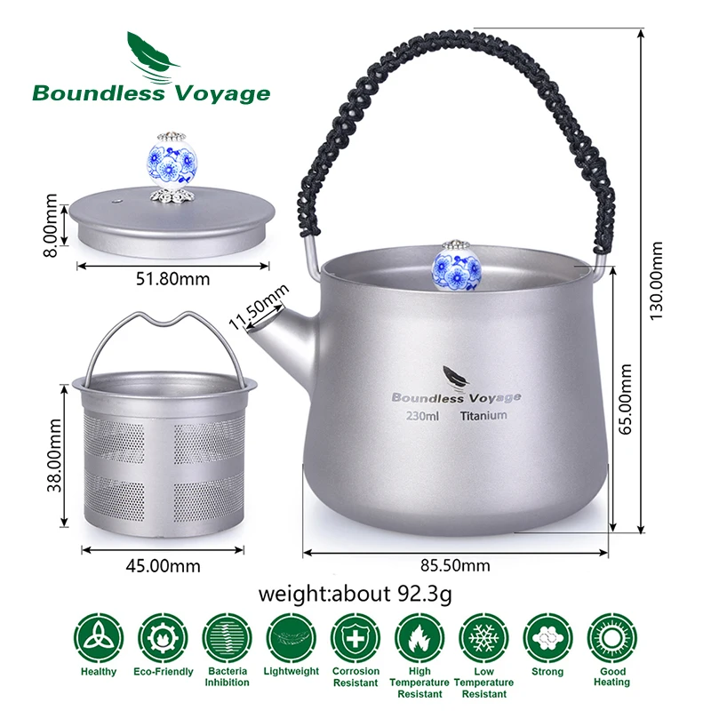 Sin Límites de viaje 230 ml Mini botella de hervidor de agua con filtro Anti-agua hirviendo con tapa que acampa agua de café té cantina cocina