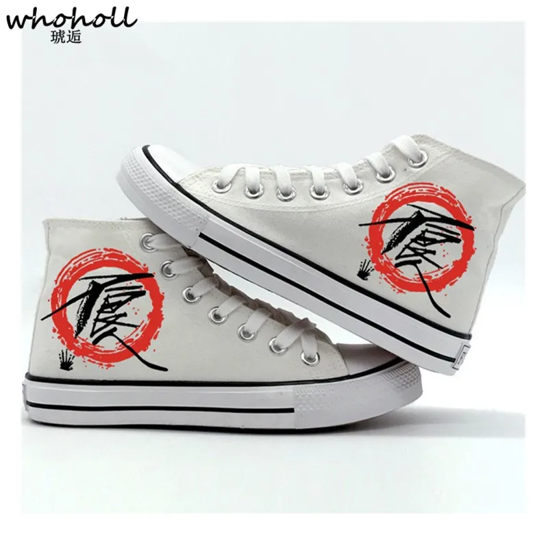 

WHOHOLL Original Design Sekiro: Shadows Die Twice Print Canvas Shoes White High Top Men Women's Canvas Sneakers Christmas Gifts