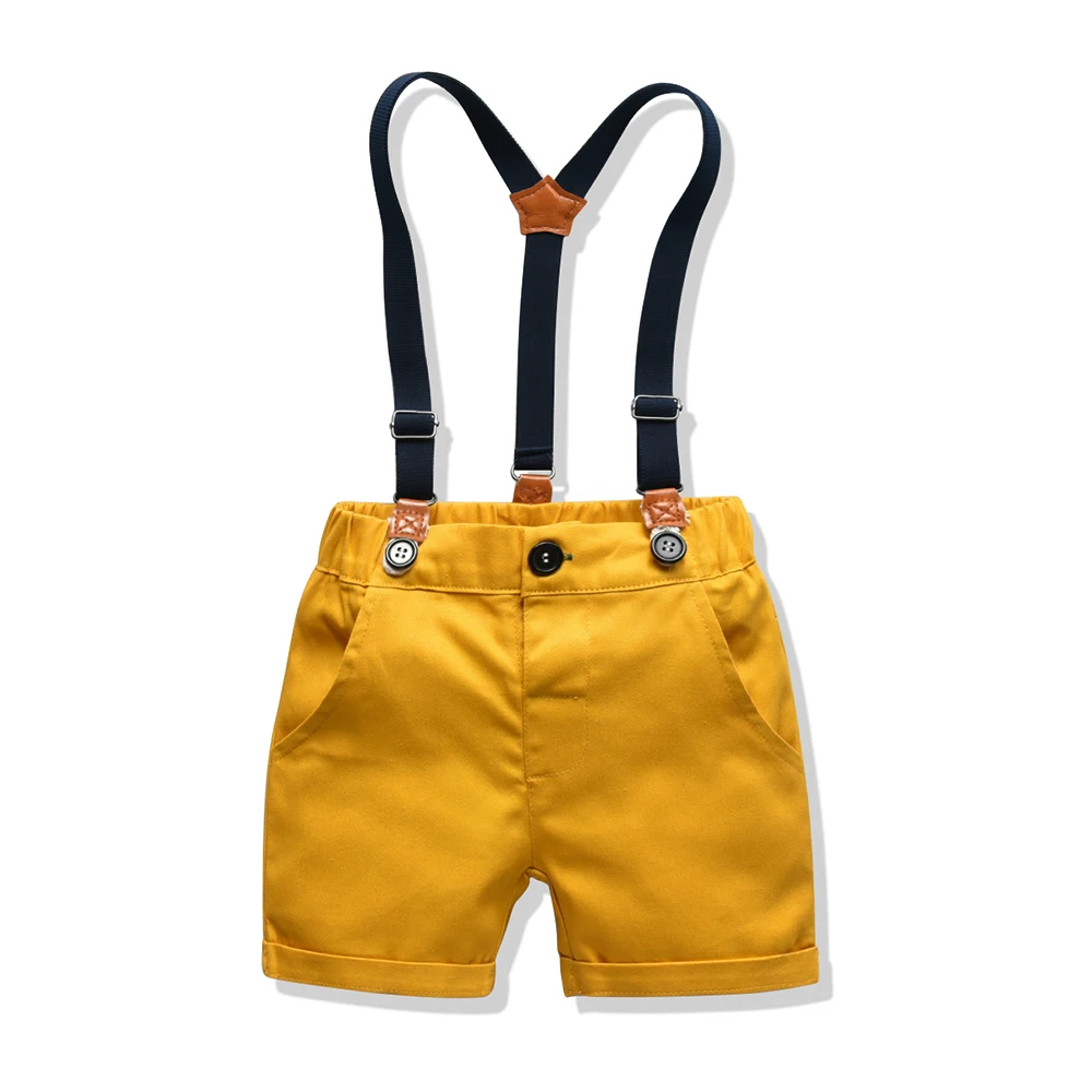 Tem Doger/комплекты одежды для маленьких мальчиков, летняя одежда для новорожденных мальчиков, шорты рубашка с галстуком-бабочкой+ комбинезон, 2 предмета, Одежда для новорожденных