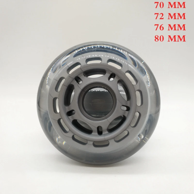 

free shipping roller skates wheel transparent color 72 76 80 mm 8 pcs / lot