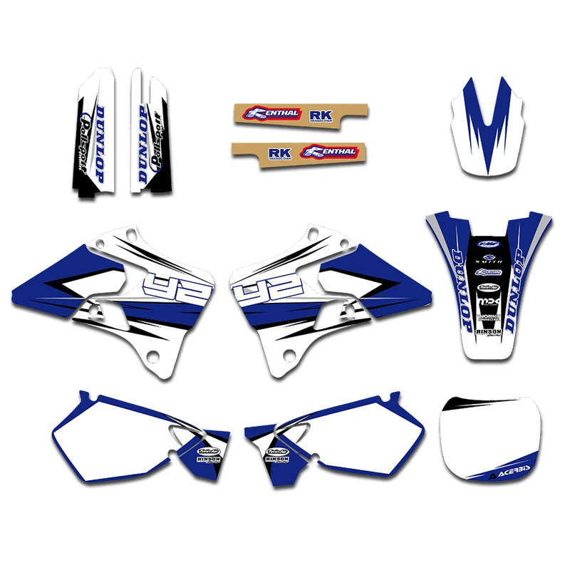 3 м Графика наклейка Стикеры Наборы для Yamaha YZ125 YZ250 YZ 125 250 1996 1997 1998 1999 2000 2001 Аксессуары для мотоциклов Запчасти