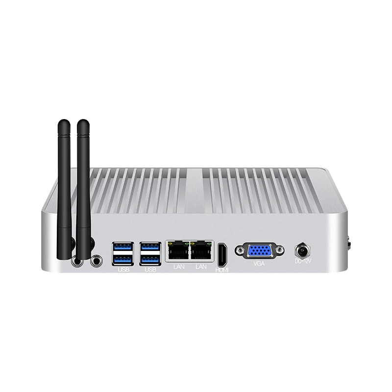 Мини ПК Intel Core i7 5500U HTPC 8xusb двойной гигабитный Ethernet HDMI VGA Wi-Fi 4 аппарат не привязан к оператору сотовой связи RS232/485 Windows 10 безвентиляторный промышленный компьютер