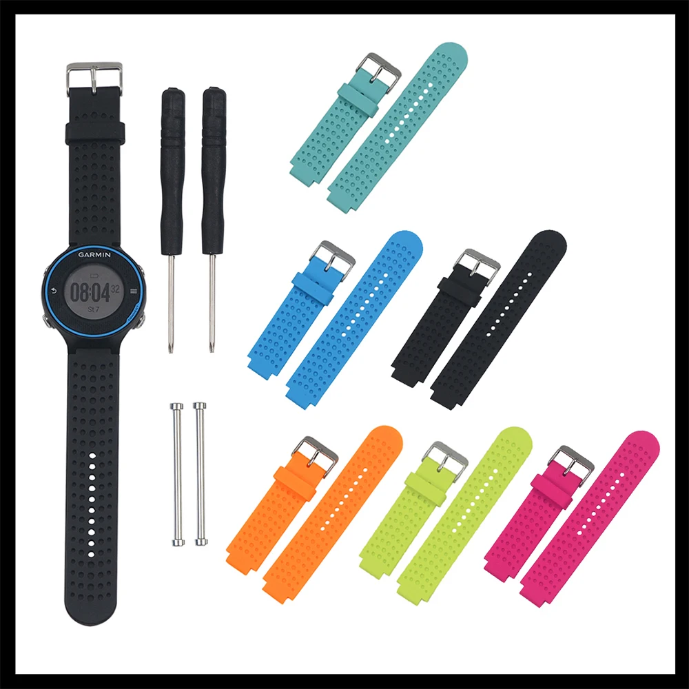 Популярный силиконовый браслет сменный ремешок для часов Garmin Forerunner 220 230 235 620 630 735XT умные аксессуары