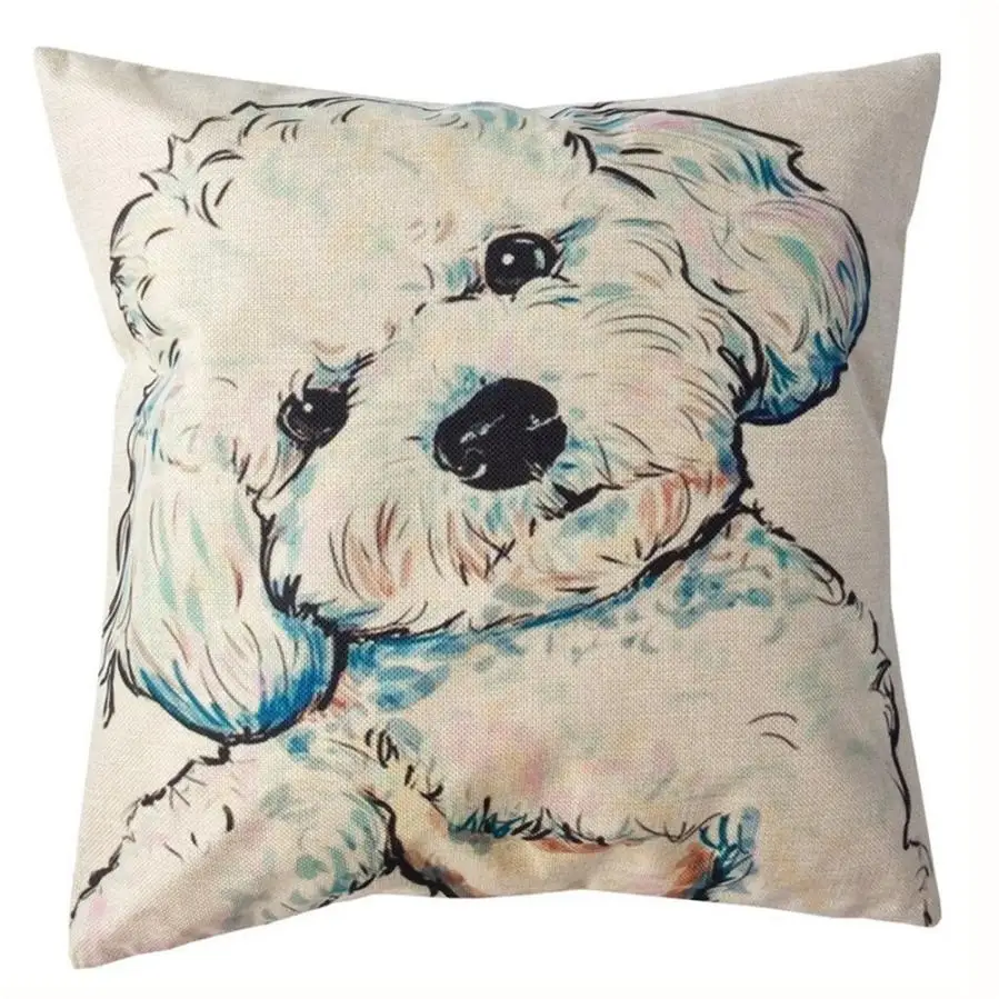 

HOMEGD Cute Dog Sofa Bed Home Decoration Festival Pillow Case Cushion Cover 18Apr3 Drop Ship