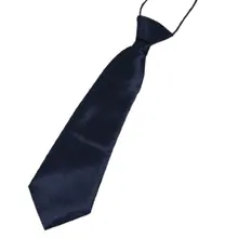 Детский однотонный синий галстук из полиэстера