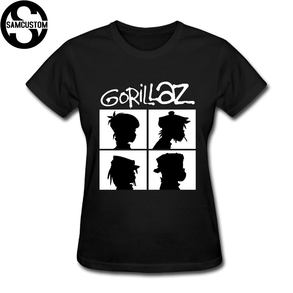 SAMCUSTOM 3D печать Gorillaz четыре человека футболки для женщин Harajuku Забавный продукт