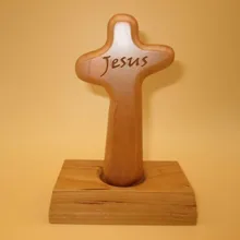 1 шт. христианские подарки из массива дерева крест украшения перстень из нержавеющей стали квадратные подарки Декор Аксессуары