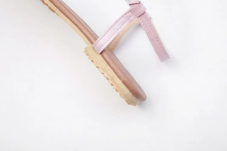 Gladiator Sandals Female Summer Beach Shoes 2018 New Flat Flip Flops Sweet Bohemian Sandals Shoes For Woman Plus Size 34-44 Pink (14)