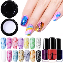 NICOLE DIARY Blooming Nail Polish Set Smoke Marble Effect Water Ink Lacquer Varnish Bloom Liner Spider Nail Gel Kit DIY Salon NICOLE DIARY Blooming Nail Polish Set Smoke Marble Effect Water Ink Lacquer Varnish Bloom Liner Spider Nail Gel Kit DIY Salon