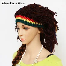 Boolawdee мужские и женские ручной работы крючком зимние теплые шапочки парик шляпа для Хэллоуина День рождения Подарки Забавные Балаклавы Gorro M096