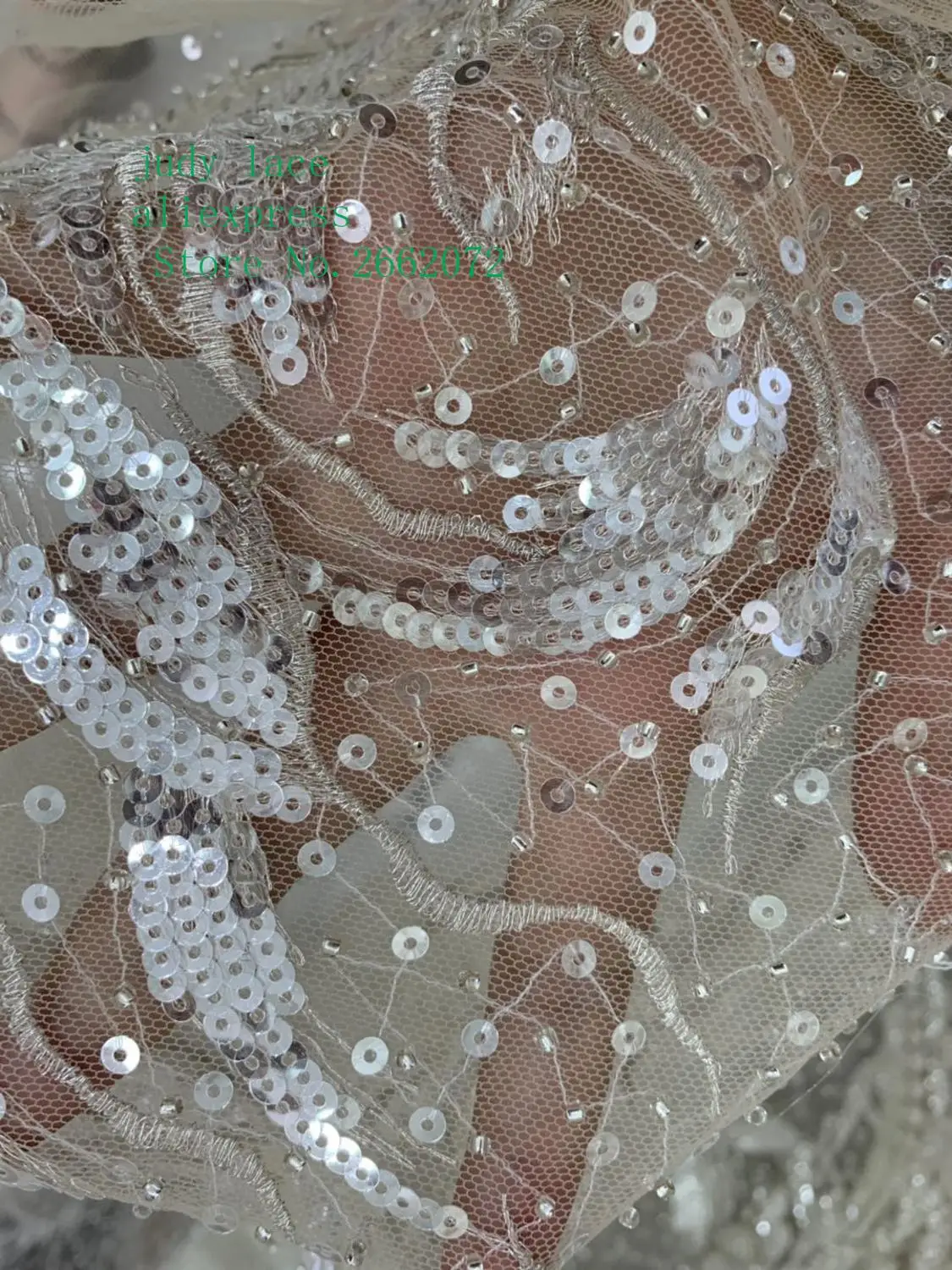 

5yards/bag Crystal white jumbled line pattern embroidery beads sequined european-style fabric used for wedding dress fashion