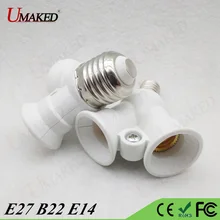 4 шт. светодиодный держатель лампы E27 E14 B22 сплиттер в 2 E27 E14 Лампа адаптер один два E27-2E27 E27-2E14 E14-2E14 B22-2E27/E14 держатель основания