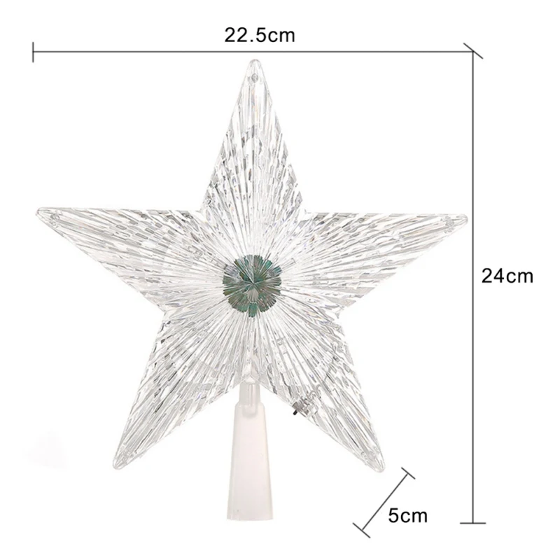 Светодиодный декоративный светильник с пентаграммой, Рождественская елка, топ, пятиконечная звезда, мигающий цветной светильник, вечерние, на Хэллоуин, Рождество
