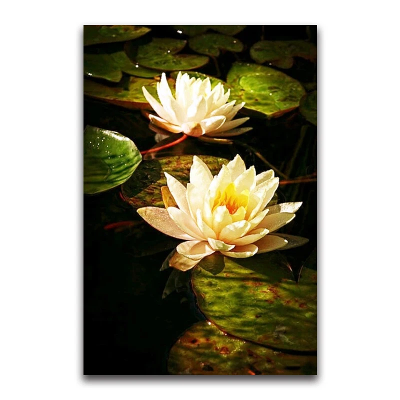 Full Round Diamond mosaic River Full Square Diamond embroidery lotusbloem Cross stitch DIY 3D Diamond painting flowers
