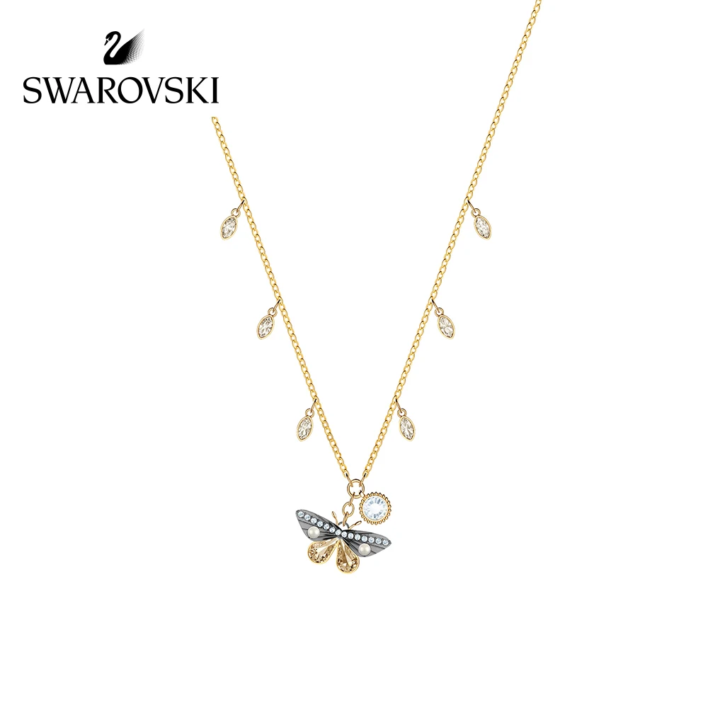 

Original Genuine Swarovski Magnetic Exploring Fantastic Secrets Retro ancient Butterfly Delicate crystal Necklaces5416786