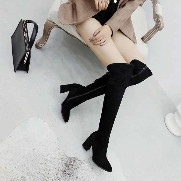 

Big Size11 12 13 14 15 16 Long boots over knees, thin boots, thick heels, high heels, side zipper boots