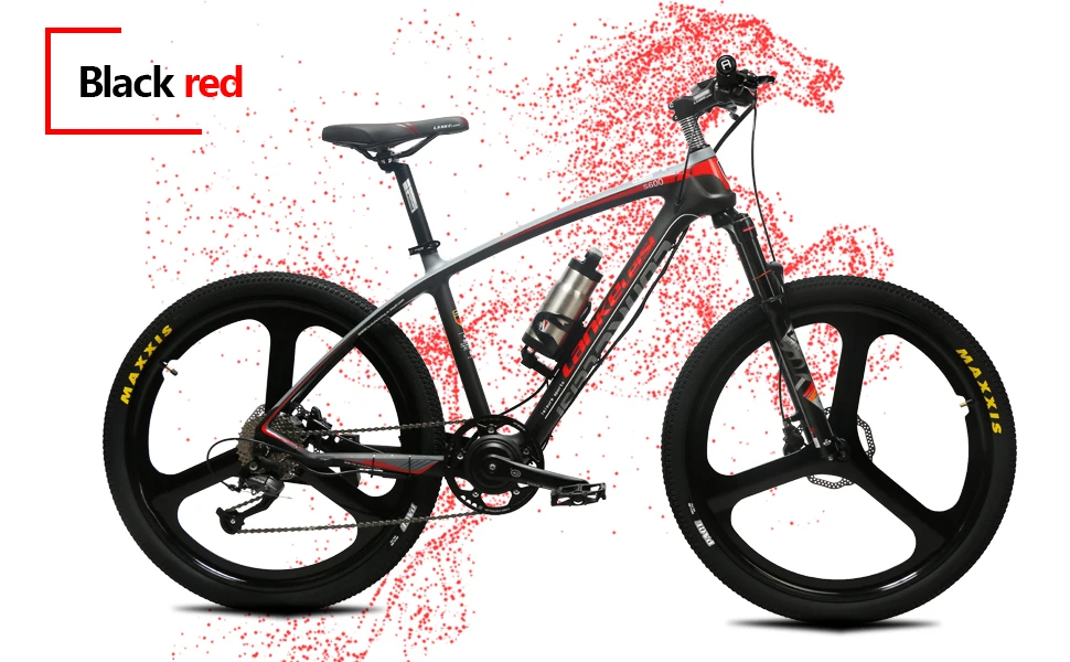 Flash Deal Cyrusher S600 Electric Mountain Bike 26x17 Carbon Fiber frame bike 250W 36V 6.8ah Battery 9 Speeds Electric mountain Bicycle 6
