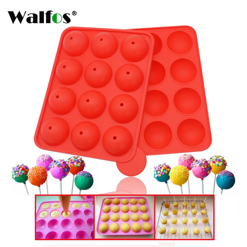 

WALFOS 1 Pc Eco-Friendly Food grade silicone Lollipop Mold Pop Cupcake Chocolate Mold Lollipop Cake Mold