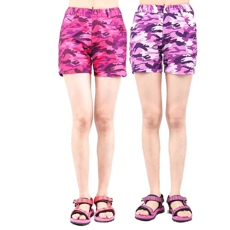 

Tectop New Summer Quick Dry Women Shorts Girls Elastic Thin Beach Shorts Female Outdoor Camouflage Shorts Hiking Shorts S-3XL