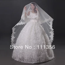 Кружевная кромка 3 метра слоновая кость белый роскошный соборный свадебные аксессуары, фата Длинная свадебная фата