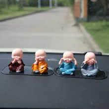 4 шт./компл. монах автомобиль орнамент Будда Майтрея кунг-фу с фигурой куклы подарок декор для автомобильной приборной панели Подвески Аксессуары