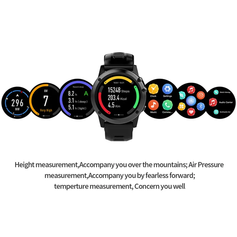 microwear h1 с пульсометр gps WI-FI 5MP камеры smartwatch 1,39 дюйма 400*400 4 GB rom MTK6572 наручные часы Мужчины