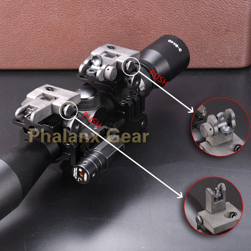 5 в 1 3-9x40 охотничий видеодатчик+ QD 3 боковые рельсы крепления для винтовки страйкбол+ Тактический мощный лаз+ AR-15 передний задний прицел