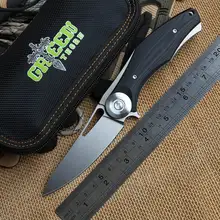 Зеленый шип темно шарикоподшипник тактический складной нож для ежедневного использования, D2 лезвие titanium+ G10 ручка лагерь Охота на открытом воздухе ножи для выживания EDC инструменты