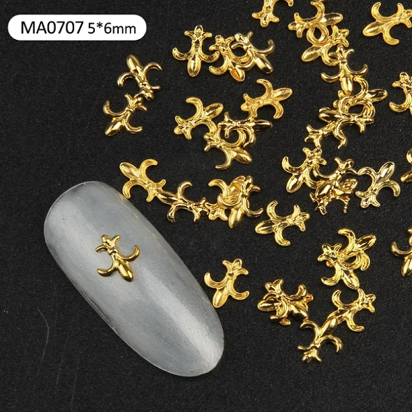 Elessical 100 шт./лот Медь элемент для нейл-арта цвета: золотистый, серебристый металл украшение для ногтей 3D DIY крошечный заклепки для ногтей Совет украшения MA0581-MA0719 - Цвет: MA0707