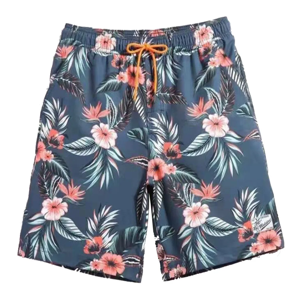 New Fashion Pattern Fast-drying Men's Color Shorts Swimming Beach Shorts Flower Surfboard Shorts Swimming Suits Mar