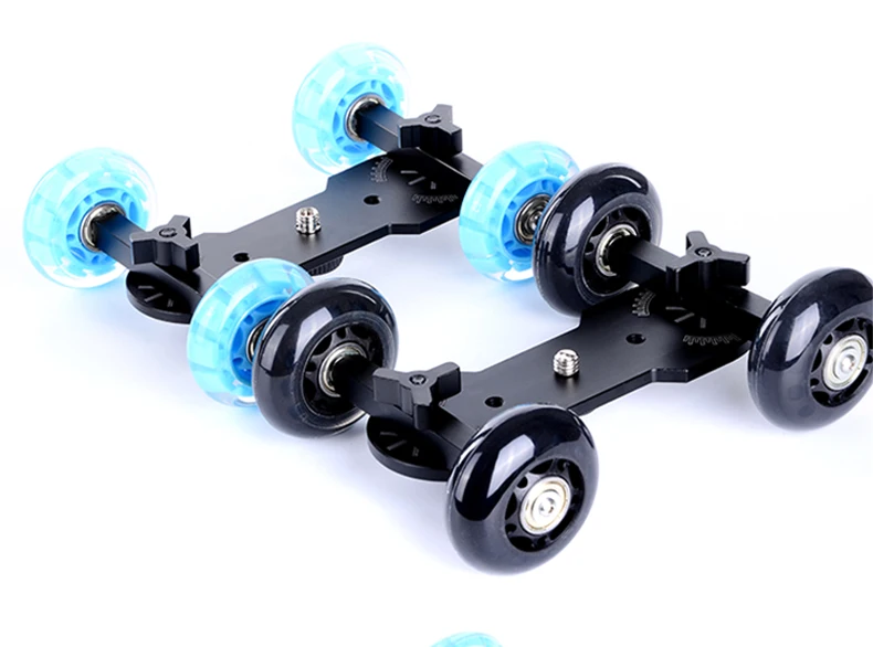 Video Track Rail Stabilizer DSLR Camera Dolly Skater Tabletop Mobile Rolling Slider Car for Cameras Camcorder Rig (black) CD50