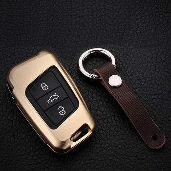 

Car-Styling Alloy Car Key Case Holder Cover Shell Bag For Volkswagen VW 2016 2017 Passat B8 Skoda Superb A7 Auto Key Accessories
