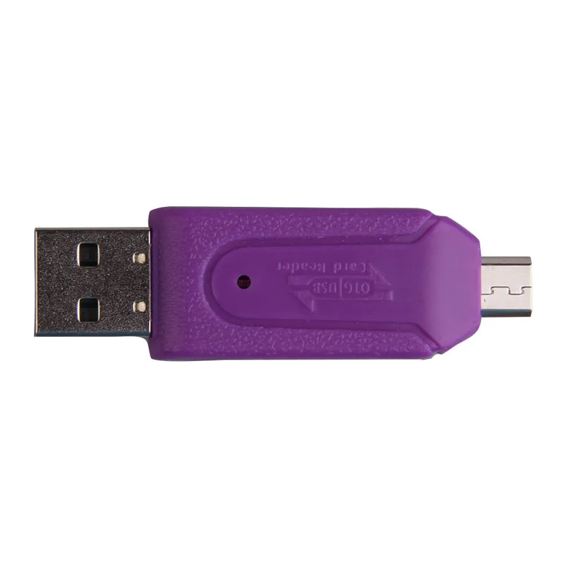 Фирменная Новинка 2 в 1 двойной разъем usb OTG слот для карт с SD/T-Flash карты памяти для смартфонов и компьютер фиолетовый Лучшая цена