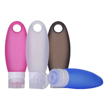 

4pcs/set Leak Proof Travel Bottles For Cosmetic Shampoo Shower Gel Refillable Squeezable Silicone Bottles Clear Toiletries Case