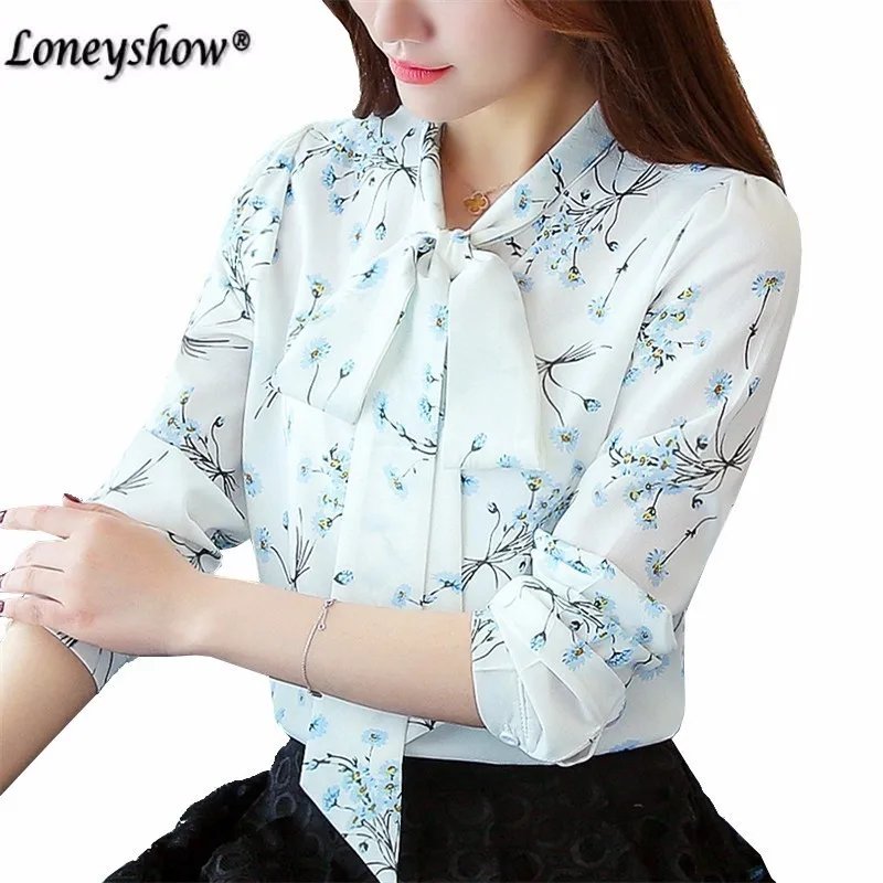 Women Summer Tops Chiffon Blouses And Shirts Ladies Floral Print