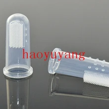 1000 шт., Мягкая силиконовая безопасная Детская зубная щётка для пальцев, щетка для прозрачного массажа